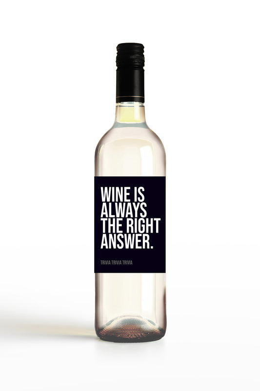 Wine Is Always The Right Answer.